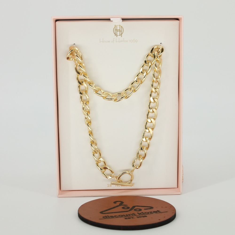 House of Harlow 1960 Gold Plated Chunky Chain‎ Link 18” Necklace